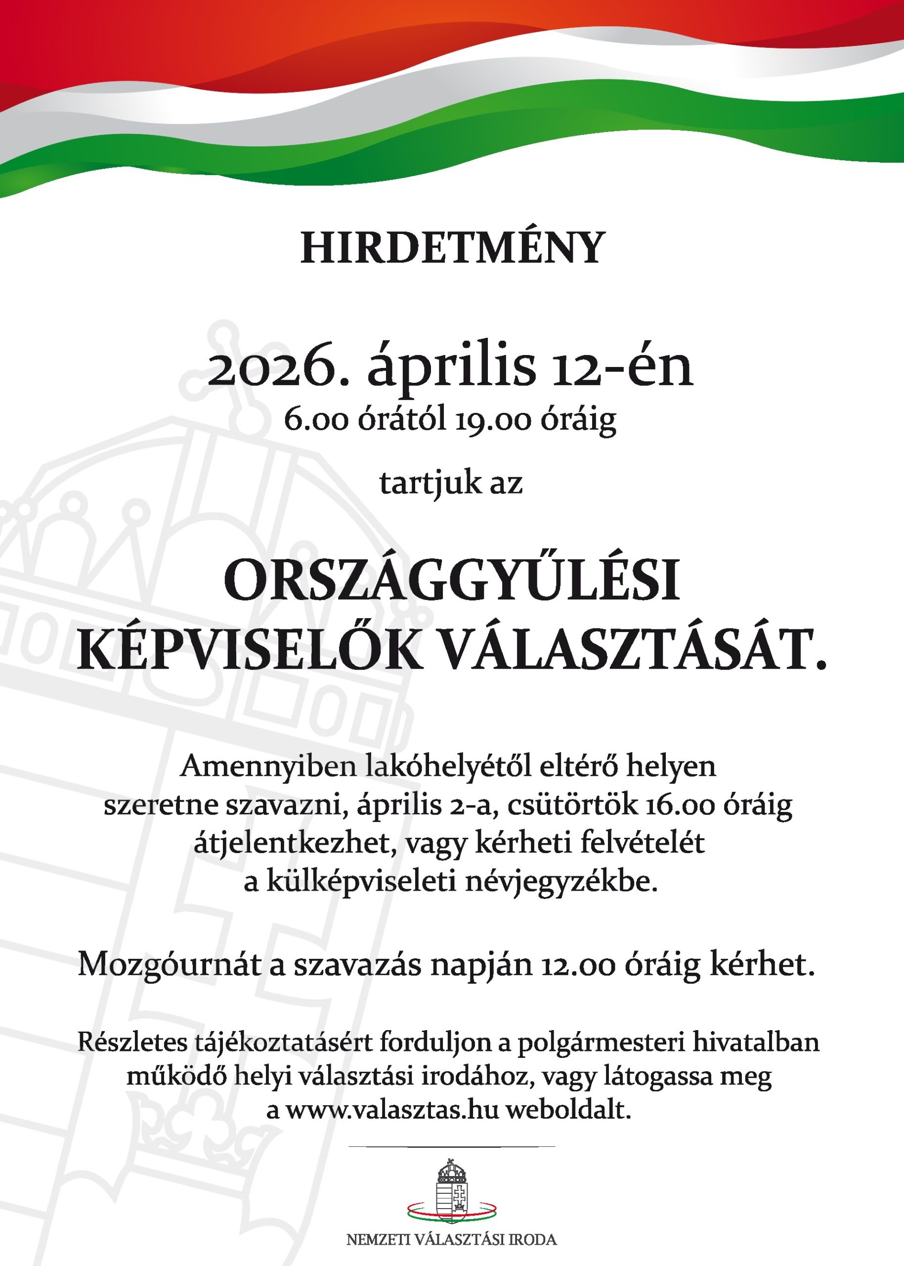 Országgyűlési képviselők választása – 2026.04.12