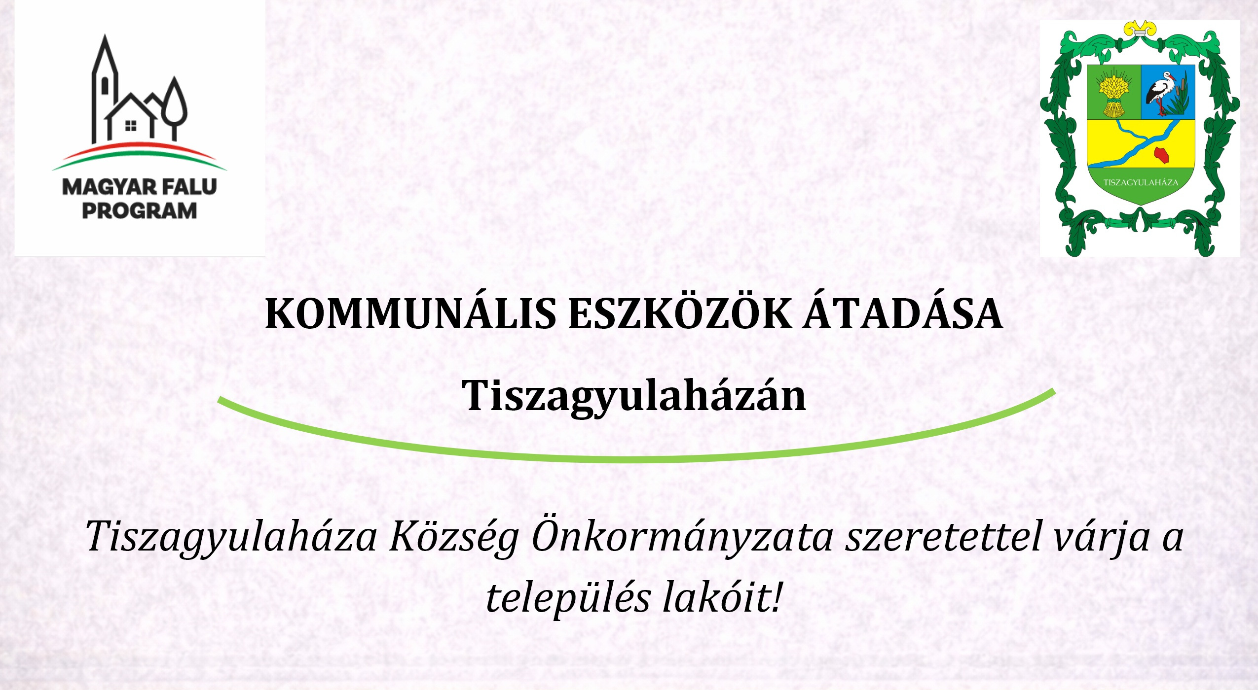 Kommunális Eszközök Átadása Tiszagyulaházán – 2026.03.20
